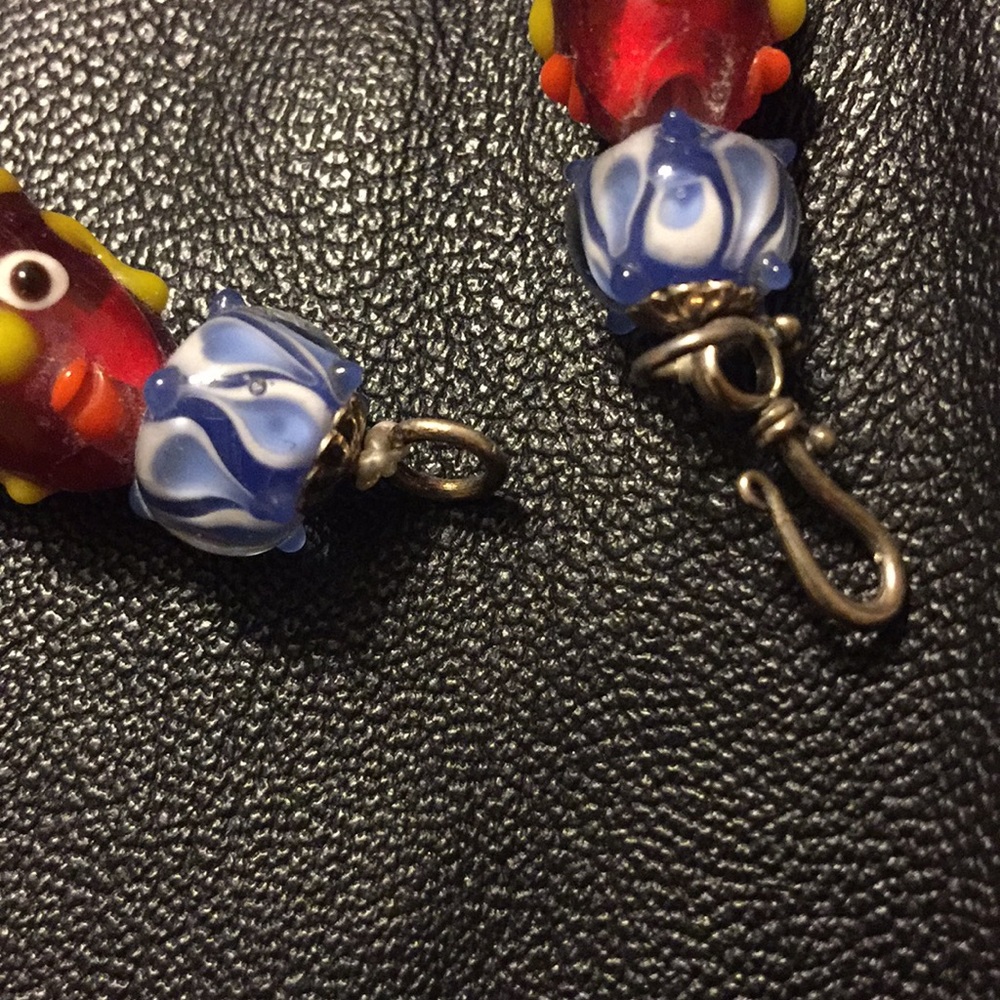 Beautiful Glass Lamp work Beads Bracelet 💕UNIQUE!💕 - Picture 5 of 8